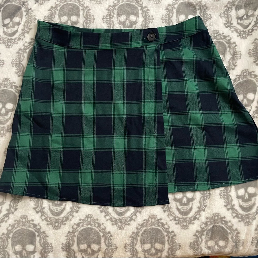 Green Plaid Skirt